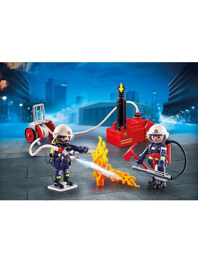 Playmobil ciudad accion - bomberos con bomba de agua
