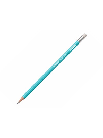 Lapices de grafito con goma stabilo swano mina 2,2 mm dureza hb azul pastel