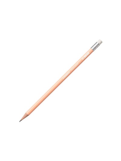 Lapices de grafito con goma stabilo swano mina 2,2 mm dureza hb melocoton pastel