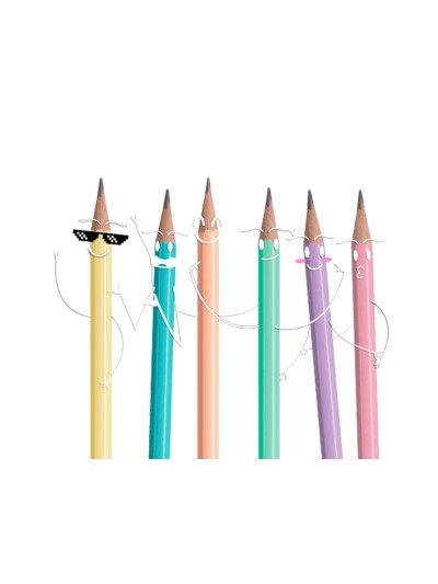 Lapices de grafito con goma stabilo swano mina 2,2 mm dureza hb melocoton pastel