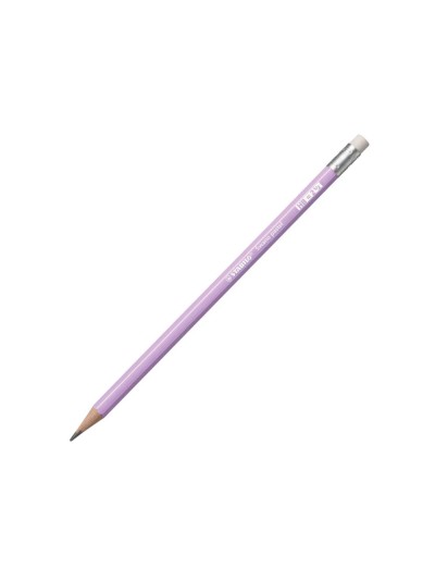Lapices de grafito con goma stabilo swano mina 2,2 mm dureza hb lila pastel