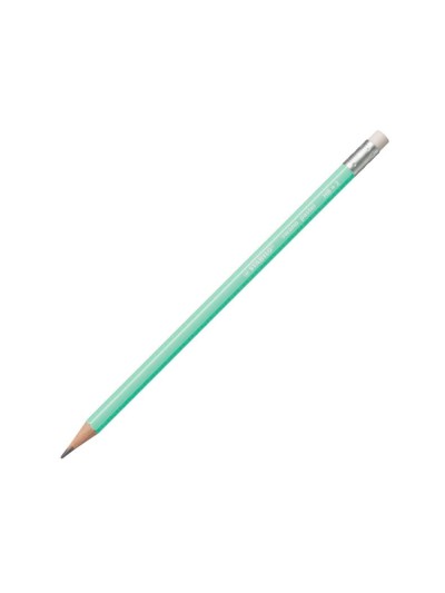 Lapices de grafito con goma stabilo swano mina 2,2 mm dureza hb verde pastel
