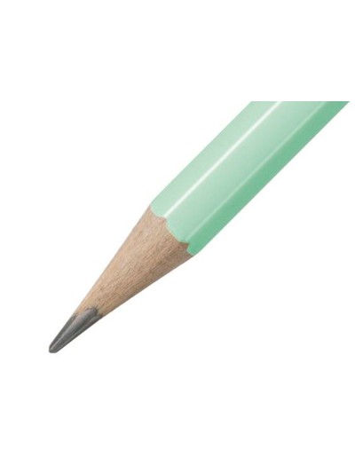 Lapices de grafito con goma stabilo swano mina 2,2 mm dureza hb verde pastel