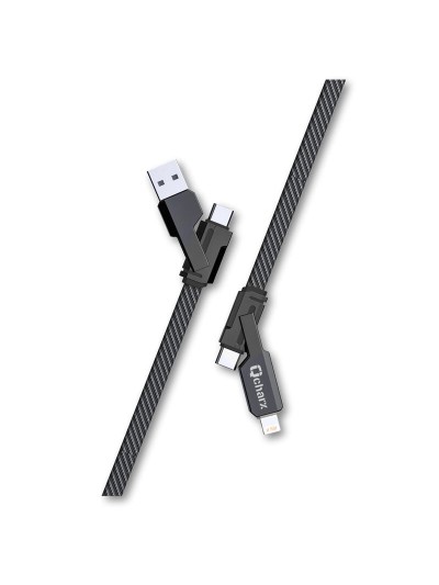 Cable qcharx porto multicabezal - usb a c - usb a lt - usb c a usb c - usb c a lt