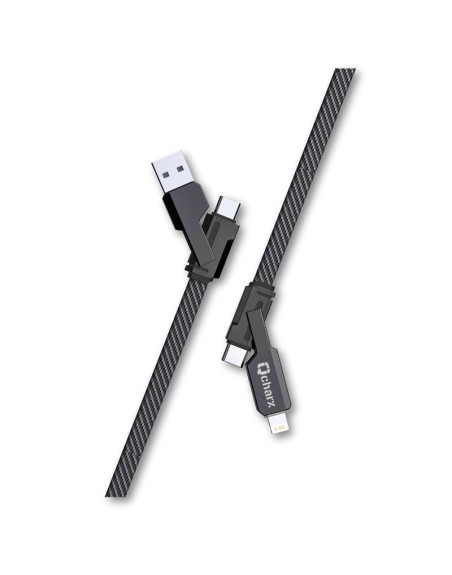 Cable qcharx porto multicabezal - usb a c - usb a lt - usb c a usb c - usb c a lt