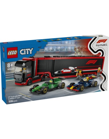 Lego city formula 1 camión con coches de f1 rb20 y amr24