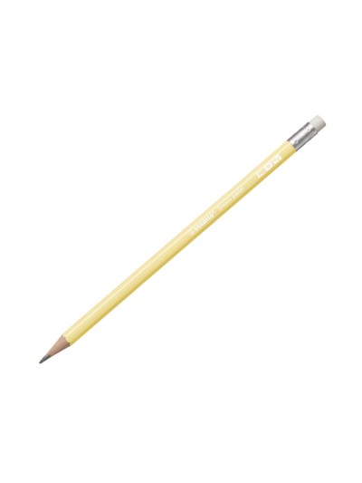 Lapices de grafito con goma stabilo swano mina 2,2 mm dureza hb amarillo pastel