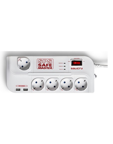 Regleta salicru sps.safe master proteccion inteligente 5 tomas schuko hub usb