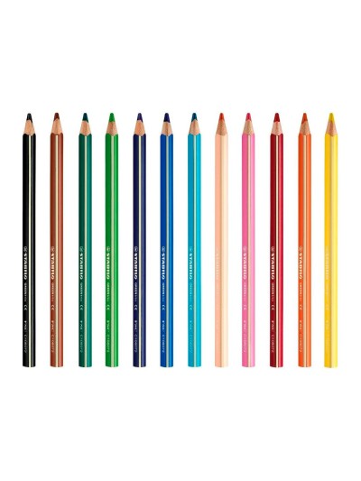 Lapices de colores stabilo green colors con certificado fsc estuche carton de 12 unidades colores surtidos