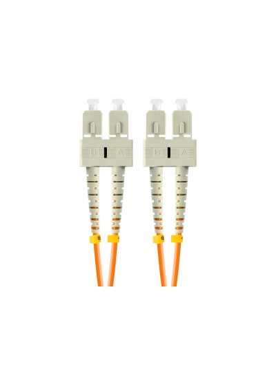 Latiguillo fibra optica sc - upc lanberg 2m multi duplex om2 50 - 125 lszh naranja