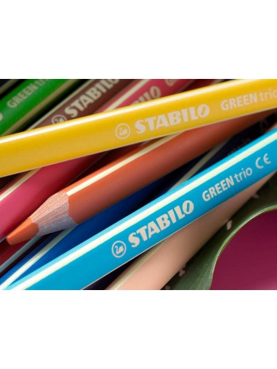 Lapices de colores stabilo green colors con certificado fsc estuche carton de 12 unidades colores surtidos