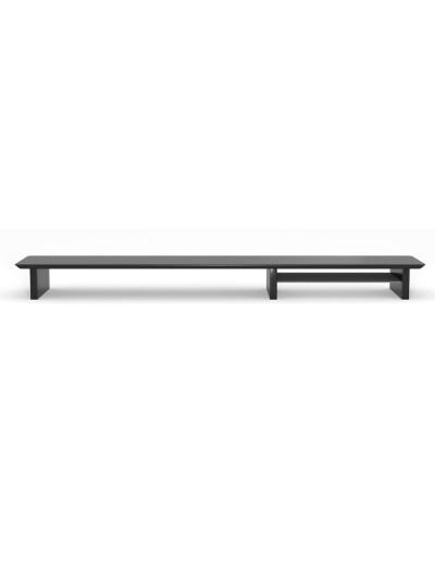 Phoenix harmony estante elevador de monitor en madera para escritorio negro con bandeja forrada en fieltro
