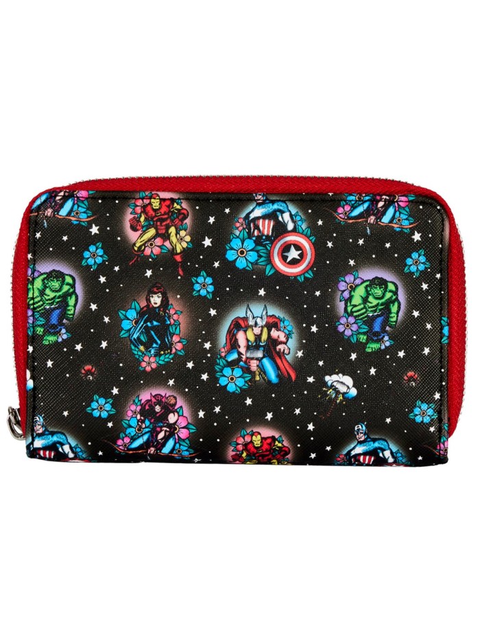 Cartera monedero loungefly funko marvel avengers tattoo zip around wallet Cartera monedero loungefly funko marvel avengers tattoo zip around wallet