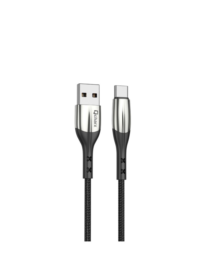 Cable qcharx toronto usb a tipo c 3a - 1 m - zinc negro cordon suave Cable qcharx toronto usb a tipo c 3a - 1 m - zinc negro cordon suave