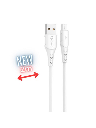 Cable qcharx athens micro usb a usb tipo a - 2m - pvc blanco