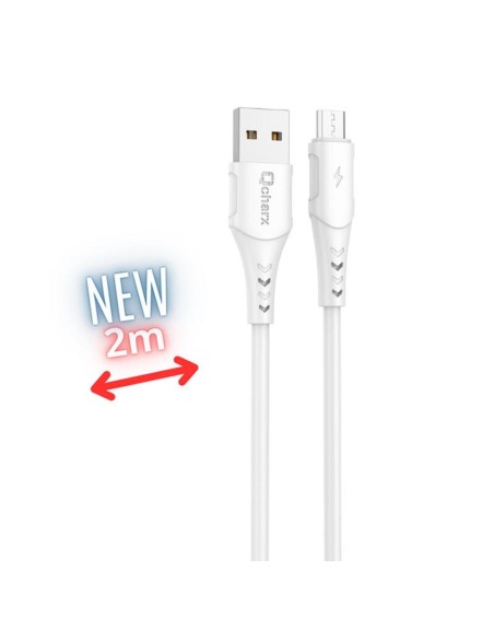 Cable qcharx athens micro usb a usb tipo a - 2m - pvc blanco