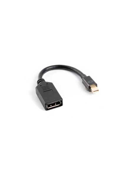 Adaptador lanberg mini displayport macho a displayport hembra cable 10 cm negro