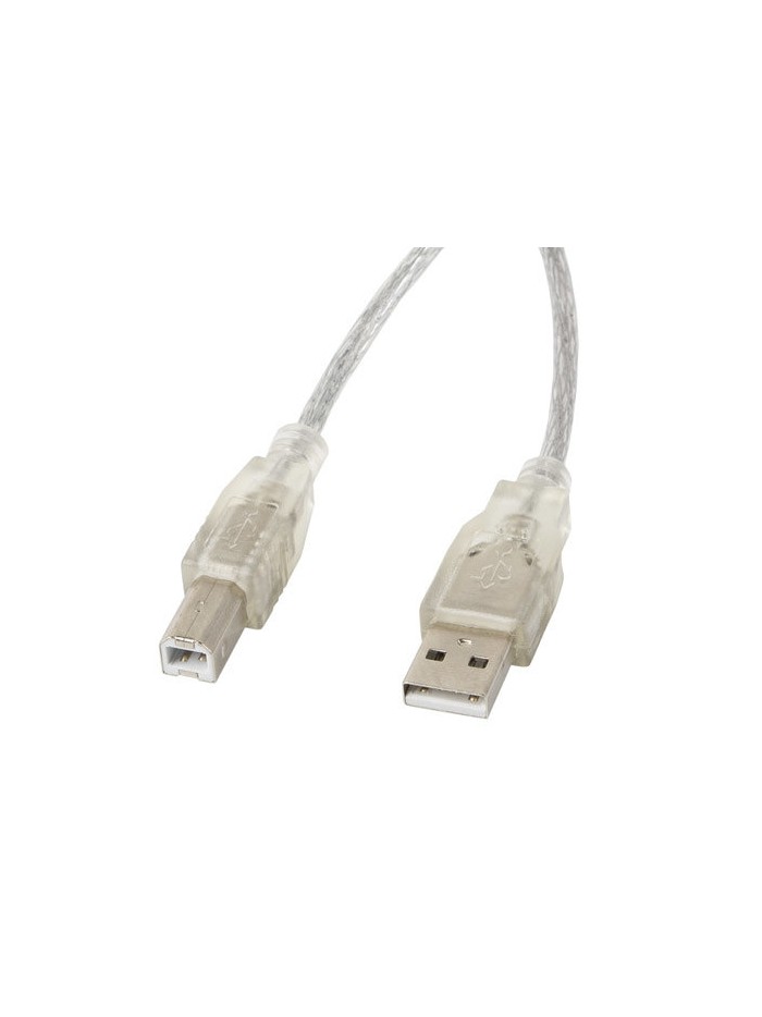 Cable impresora lanberg usb a - usb b macho - macho ferrita 3m transparente Cable impresora lanberg usb a - usb b macho - macho ferrita 3m transparente