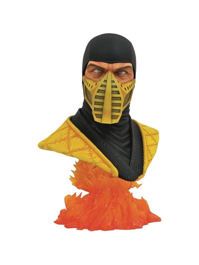 Figura busto diamond select toys mortal kombat scorpion escala 1 - 2 legends in 3d re - run resina