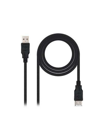 Cable alargador usb nanocable tipo a 2.0 a usb tipo a 2.0 1m - macho - hembra - negro