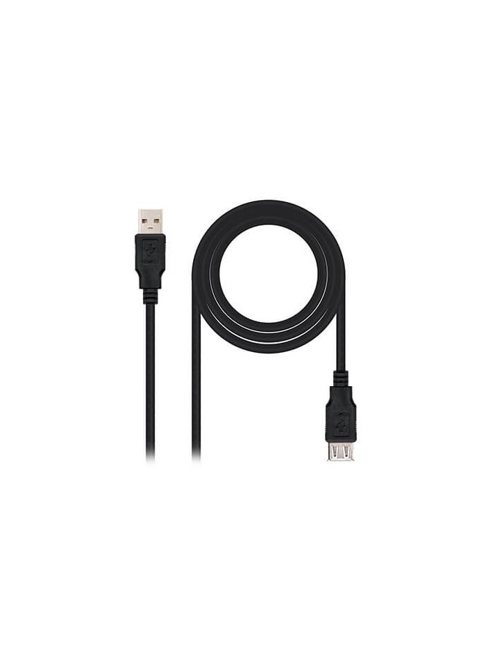 Cable alargador usb nanocable tipo a 2.0 a usb tipo a 2.0 1m - macho - hembra - negro Cable alargador usb nanocable tipo a 2.0 a usb tipo a 2.0 1m - macho - hembra - negro