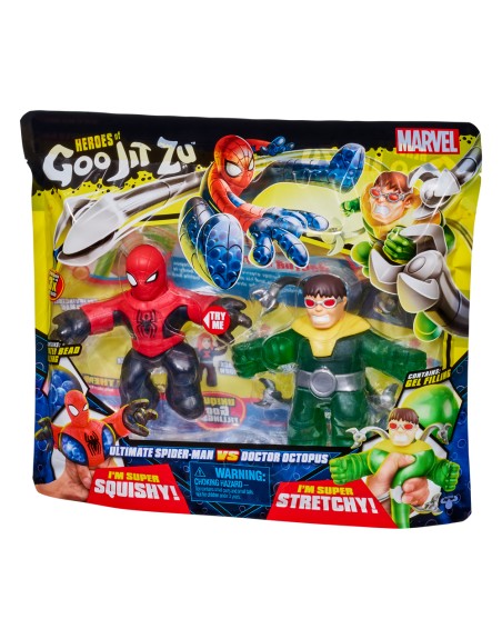 Pack de 2 figuras bandai goo jit zu marvel héroes spiderman vs dr octopus