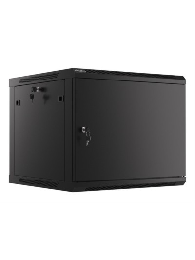 Armario lanberg mural rack 19 pulgadas 9u - 600x600 negro