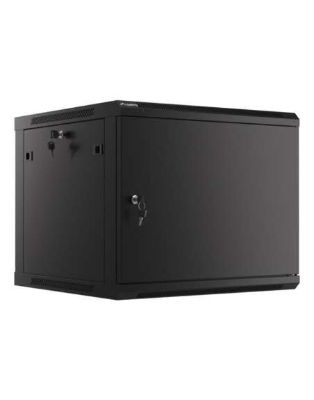 Armario lanberg mural rack 19 pulgadas 9u - 600x600 negro