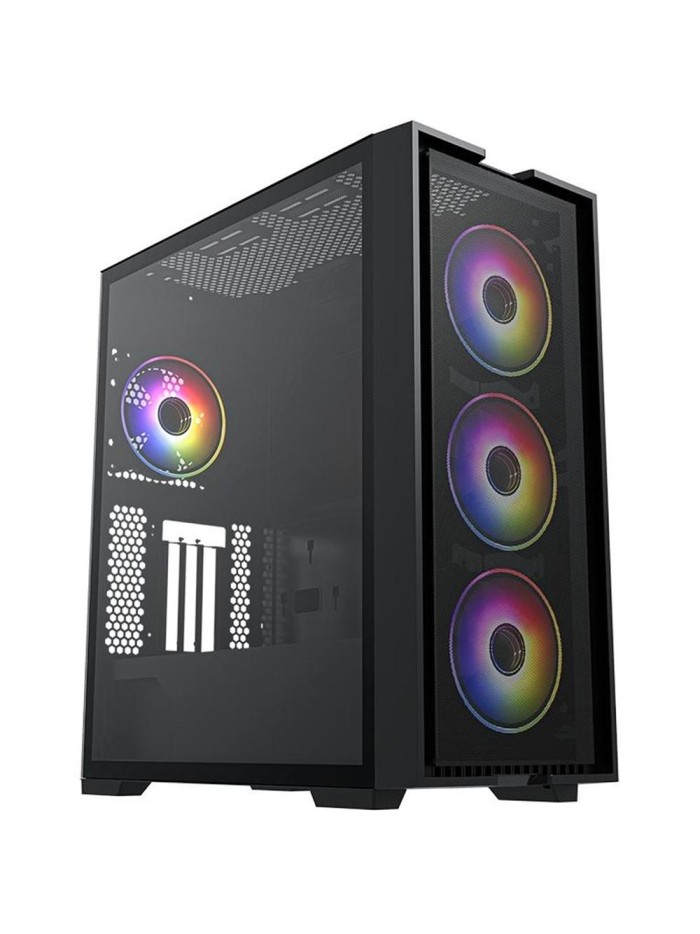 Caja ordenador gaming hiditec e - atx h2 air argb cristal templado negro Caja ordenador gaming hiditec e - atx h2 air argb cristal templado negro