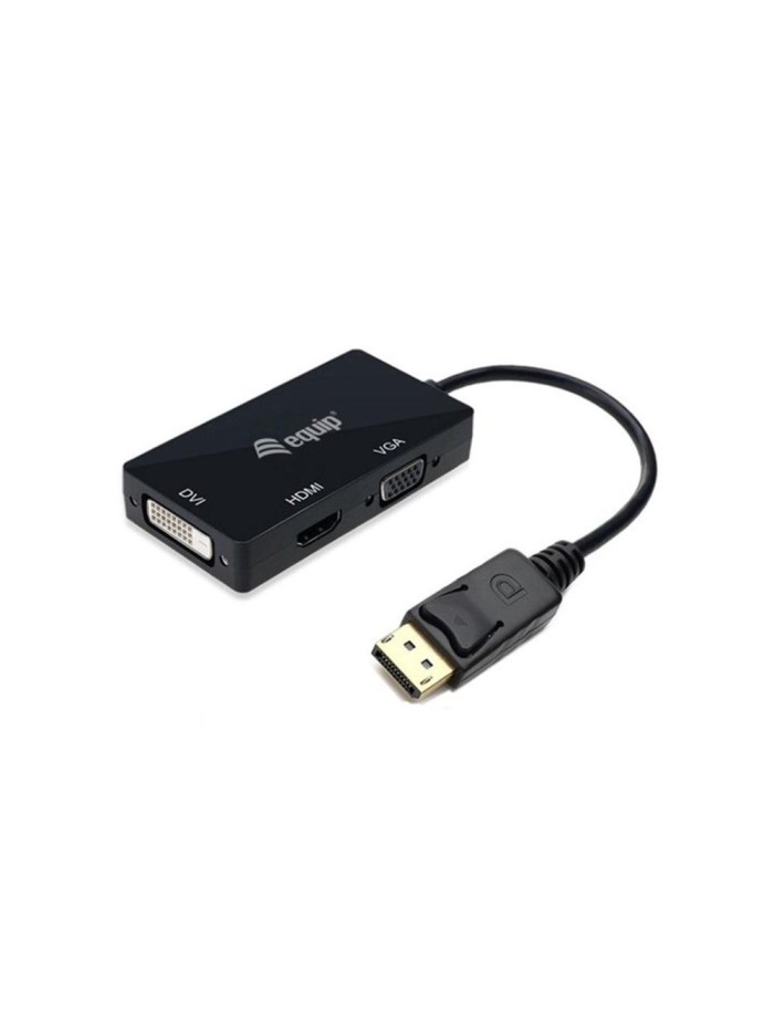 Adaptador displayport a vga - hdmi - dvi equip 0.24m - macho - hembra - negro Adaptador displayport a vga - hdmi - dvi equip 0.24m - macho - hembra - negro