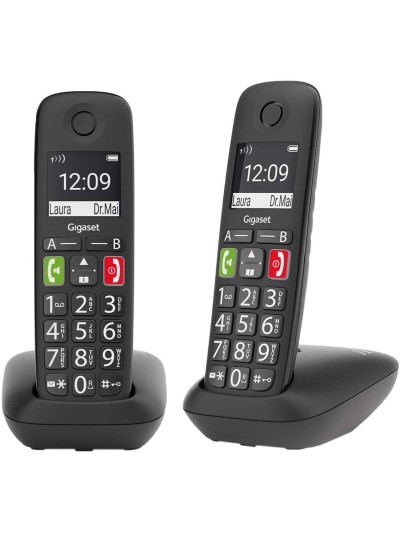 Telefono fijo inalambrico gigaset e290 duo negro 300 numeros - 42 tonos