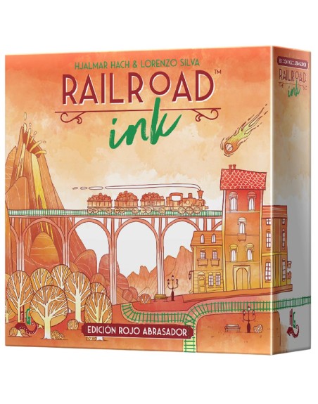 Juego de mesa railroad ink: edicion rojo abrasador pegi 8