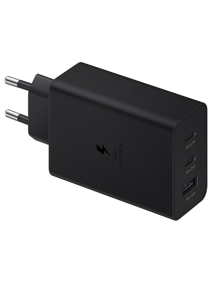 Cargador samsung duo usb tipo a + 2 x usb tipo c negro 65w Cargador samsung duo usb tipo a + 2 x usb tipo c negro 65w