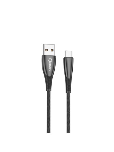 Cable qcharx berlin usb a tipo c 3a - 1 m - zinc negro cordon grueso tacto suave