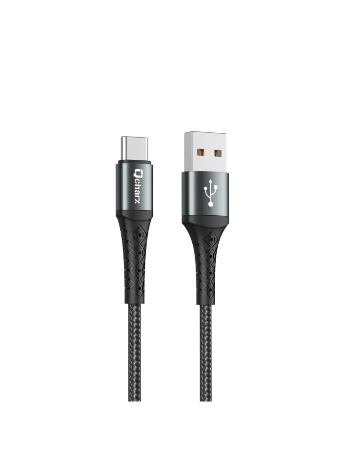 Cable qcharx lyon usb a tipo c 3a - 1 m - aleación de aluminio negro cordon metálico Cable qcharx lyon usb a tipo c 3a - 1 m - aleación de aluminio negro cordon metálico