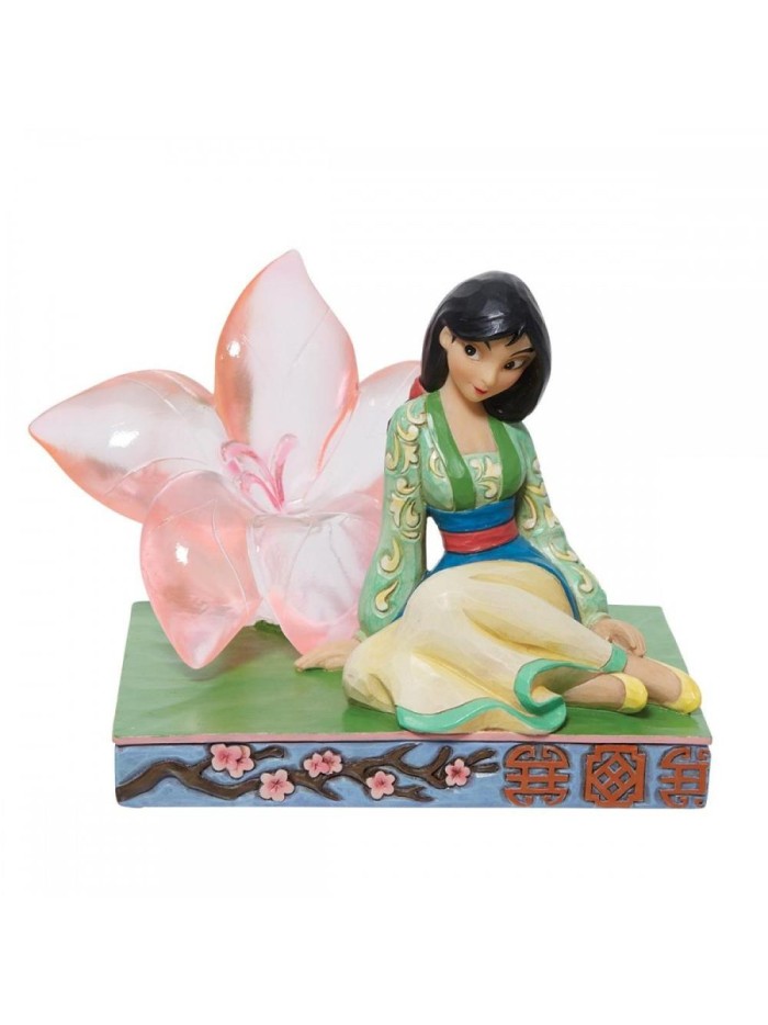 Figura de resina enesco disney mulan con flor de cerezo Figura de resina enesco disney mulan con flor de cerezo