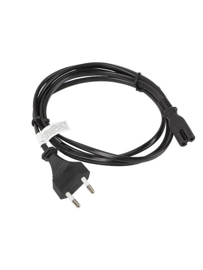 Cable lanberg de alimentacion ocho cee 7 - 16 a iec320 c7 euro (radio) negro 1.8 m