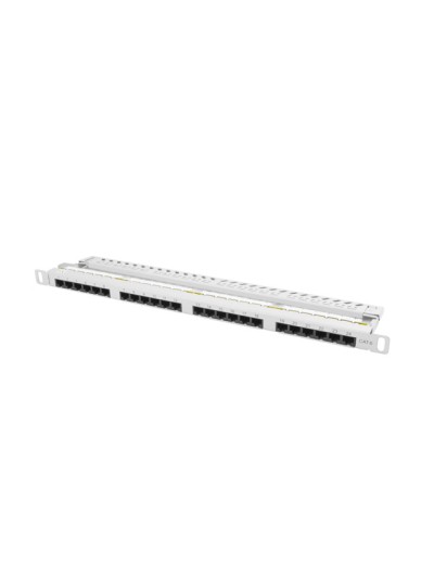 Patch panel lanberg cat.6 utp 24 puertos 0.5u rack 19 gris