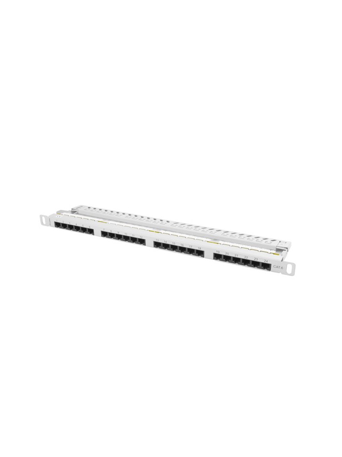 Patch panel lanberg cat.6 utp 24 puertos 0.5u rack 19 gris Patch panel lanberg cat.6 utp 24 puertos 0.5u rack 19 gris