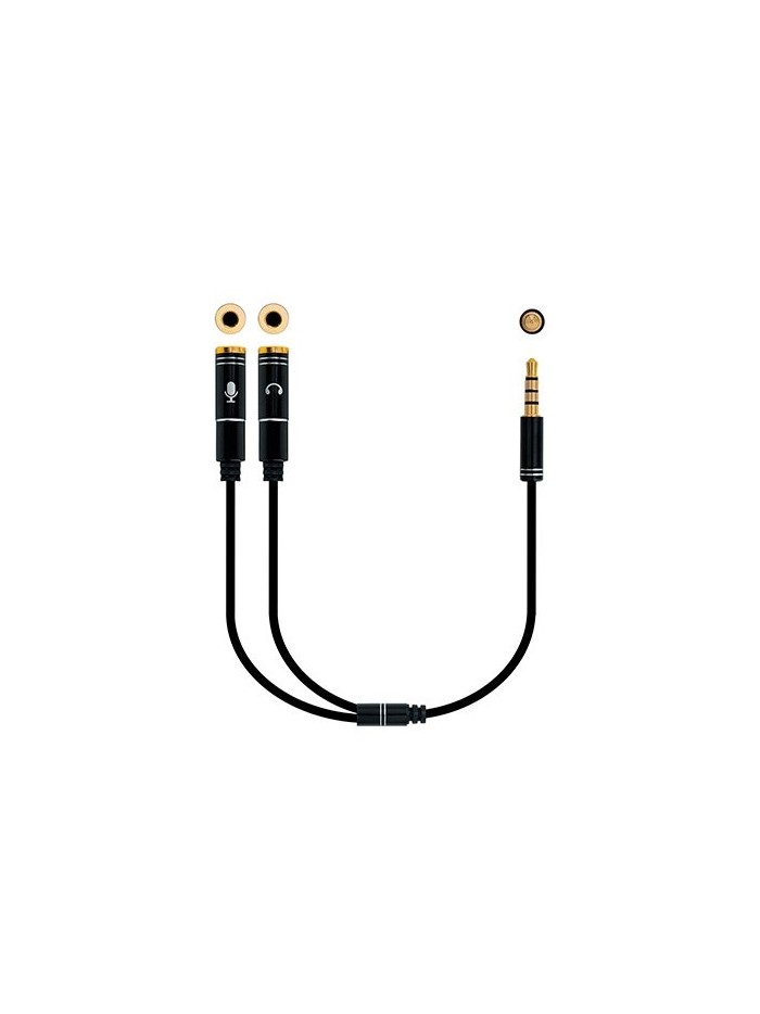 Cable audio 1xjack - 3.5 to 2xjack - 3.5 0.3m nanocable blanco - macho - hembra - 4pin - 3pin Cable audio 1xjack - 3.5 to 2xjack - 3.5 0.3m nanocable blanco - macho - hembra - 4pin - 3pin