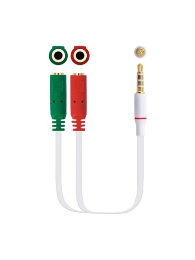 Cable audio 1 x 3.5mm a 2 x jack 3.5mm nanocable - macho - hembra - 20cm