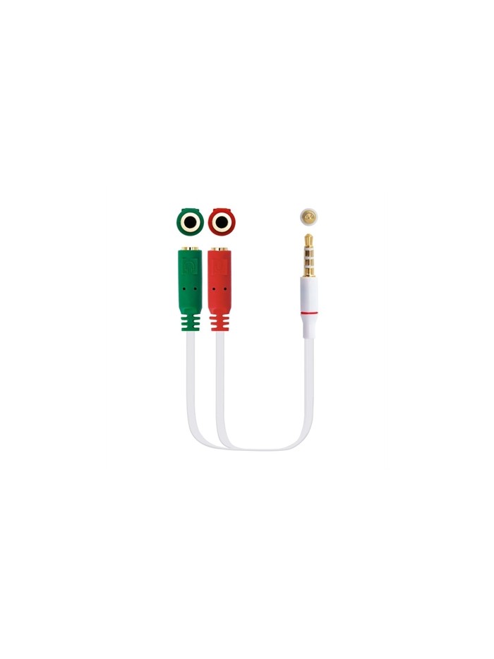 Cable audio 1 x 3.5mm a 2 x jack 3.5mm nanocable - macho - hembra - 20cm Cable audio 1 x 3.5mm a 2 x jack 3.5mm nanocable - macho - hembra - 20cm