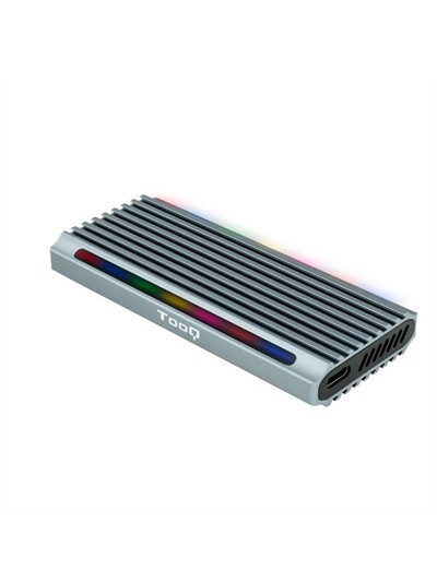 Caja externa tooq tqe - 2221g shinobi para ssd m.2 usb tipo c rgb gris
