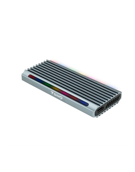 Caja externa tooq tqe - 2221g shinobi para ssd m.2 usb tipo c rgb gris