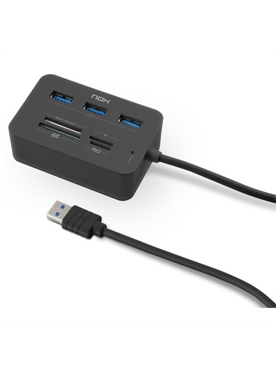 Lector de tarjetas nox nxliterdrone 3 x usb 3.0