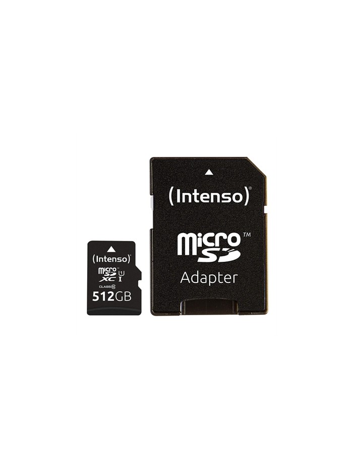 Tarjeta micro sd intenso 512gb premium uhs - i cl10 + adaptador sd Tarjeta micro sd intenso 512gb premium uhs - i cl10 + adaptador sd