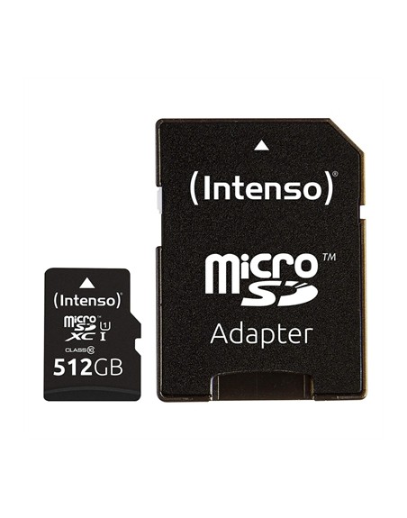 Tarjeta micro sd intenso 512gb premium uhs - i cl10 + adaptador sd