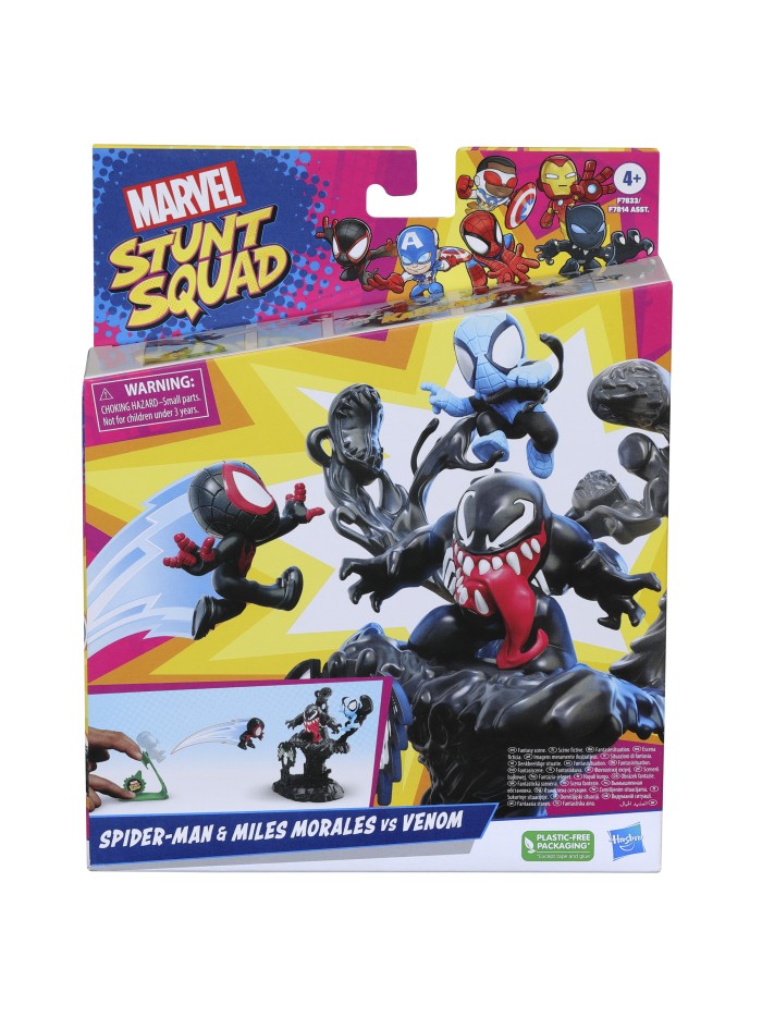 Set de juego hasbro marvel stunt squad villain knockdown spider - man y miles morales vs venom Set de juego hasbro marvel stunt squad villain knockdown spider - man y miles morales vs venom