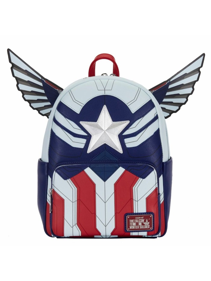 Mini mochila loungefly marvel falcon capitán américa cosplay Mini mochila loungefly marvel falcon capitán américa cosplay