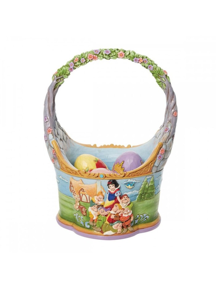 Cesta de pascua enesco con 3 huevos blancanieves Cesta de pascua enesco con 3 huevos blancanieves